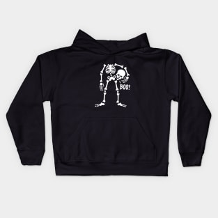 Boo! Skeleton holding skull Halloween Kids Hoodie